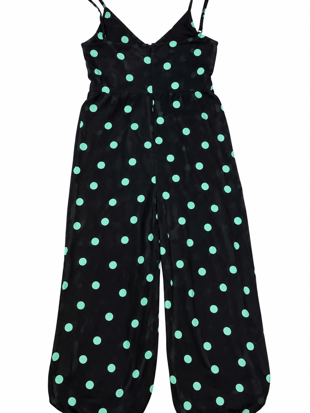 bp Black Jumpsuit with Mint Polka Dots